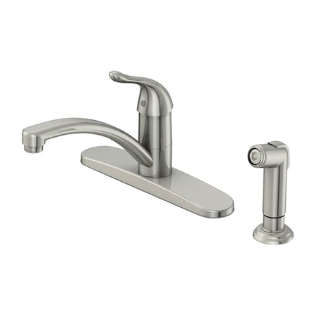 Oakbrook Collection OakBrook Pacifica One Handle Brushed Nickel Kitchen Faucet Side Sprayer Included 67534-1004